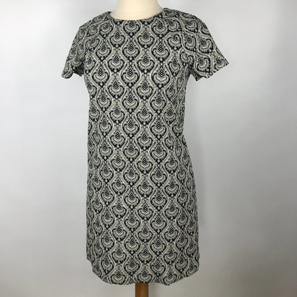 Zara Basic Geometric Pattern Boxy Short Sleeve Mi… - image 3